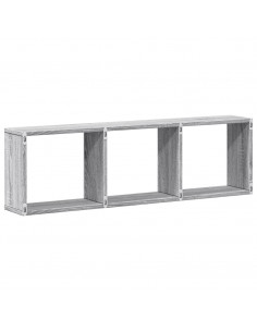 Mobile a Parete 100x16x30 cm Grigio Sonoma in Legno Multistrato