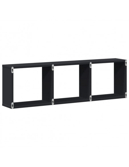 Mobile a Parete 100x16x30 cm Nero in Legno Multistrato