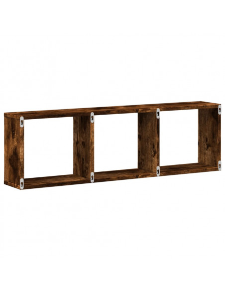 Mobile a Parete 100x16x30 cm Rovere Fumo in Legno Multistrato