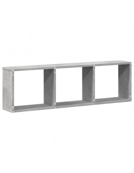 Mobile a Parete 100x16x30cm Grigio Cemento in Legno Multistrato