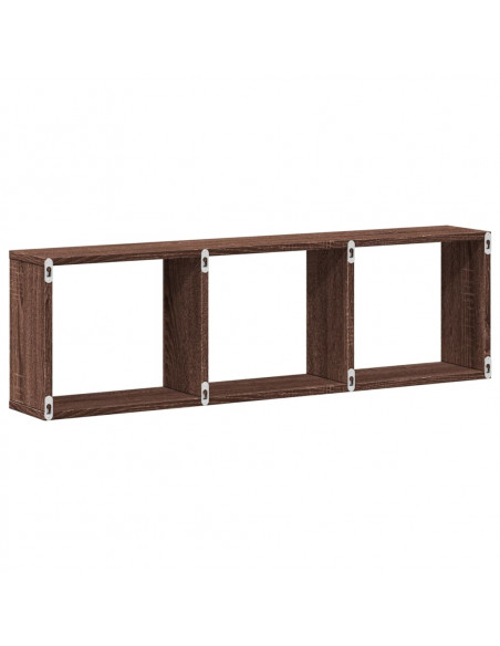 Mobile a Parete 100x16x30cm Rovere Marrone in Legno Multistrato