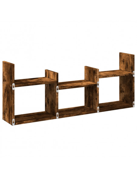 Mobile a Parete 100x18x40 cm Rovere Fumo in Legno Multistrato