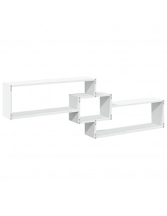 Mobile a Parete 158x18x53 cm Bianco in Legno Multistrato