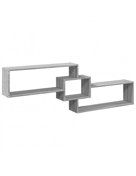 Mobile a Parete 158x18x53 cm Grigio Sonoma in Legno Multistrato