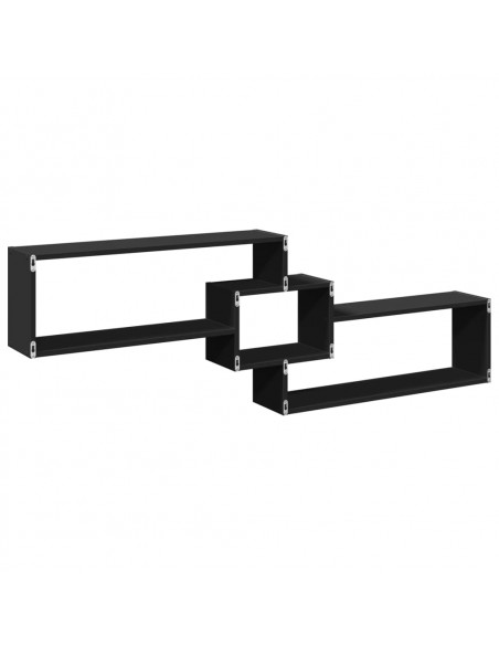 Mobile a Parete 158x18x53 cm Nero in Legno Multistrato