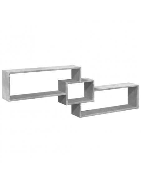 Mobile a Parete 158x18x53cm Grigio Cemento in Legno Multistrato