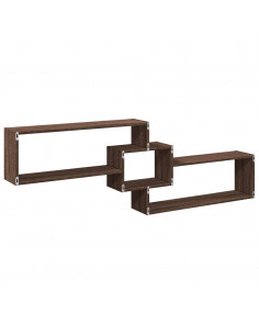 Mobile a Parete 158x18x53cm Rovere Marrone in Legno Multistrato