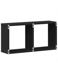 Mobile a Parete 60x16x30 cm Nero in Legno Multistrato