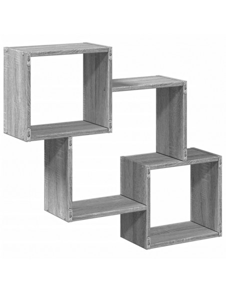 Mobile a Parete 78x18x71 cm Grigio Sonoma in Legno Multistrato