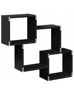 Mobile a Parete 78x18x71 cm Nero in Legno Multistrato