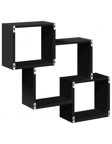 Mobile a Parete 78x18x71 cm Nero in Legno Multistrato