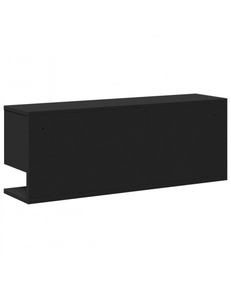 Mobile a Parete 80x20x30 cm Nero in Legno Multistrato