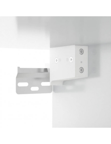 Mobile a Parete Bianco Lucido 34,5x32,5x90 cm Legno Multistrato