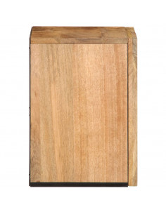 Mobile a Parete da Bagno 38x34x48cm Legno Massello Mango Grezzo