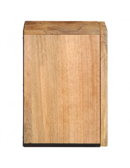 Mobile a Parete da Bagno 38x34x48cm Legno Massello Mango Grezzo