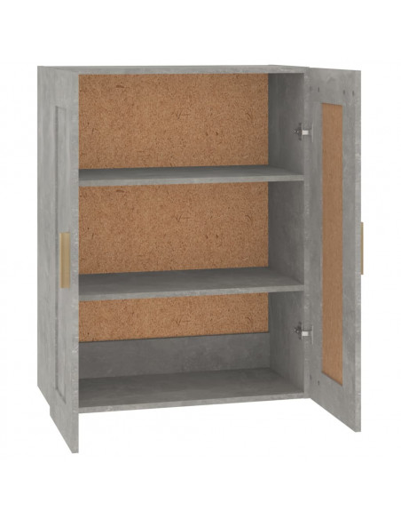 Mobile a Parete Grigio Cemento 69,5x32,5x90cm Legno Multistrato