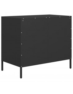 Credenza Nera 68x39x58,5 cm in Acciaio Laminato a Freddo 2