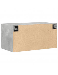 Mobile a Parete Grigio Cemento 80x42,5x40 cm Legno Multistrato