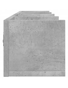 Mobile a Parete Grigio Cemento 99x18x16,5 cm Legno Multistrato