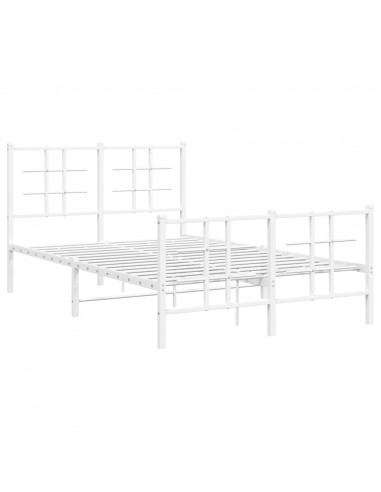 Giroletto con Testiera e Pediera Metallo Bianco 120x200 cm