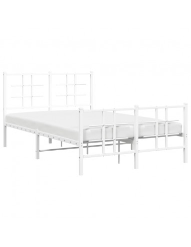 Giroletto con Testiera e Pediera Metallo Bianco 120x200 cm