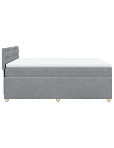 Giroletto a Molle con Materasso Grigio Chiaro 160x200cm Tessuto