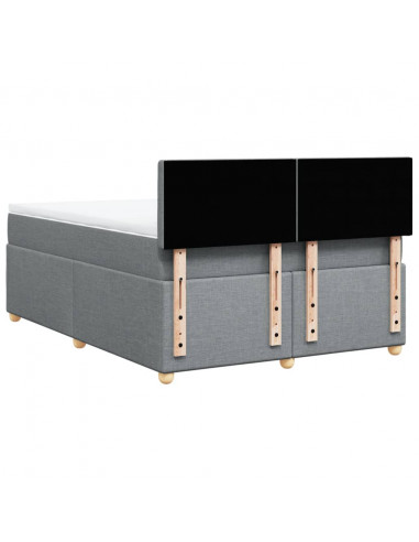 Giroletto a Molle con Materasso Grigio Chiaro 160x200cm Tessuto