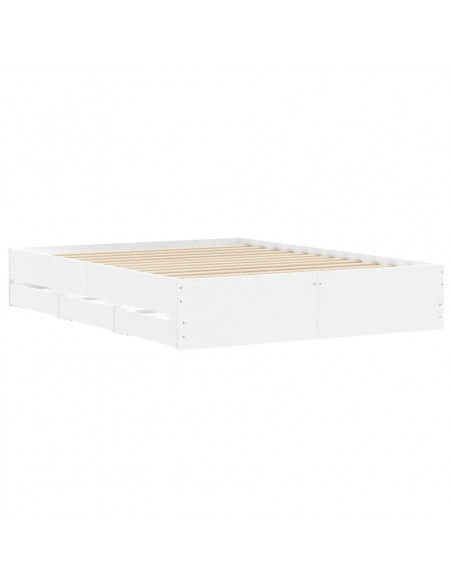Giroletto con Cassetti Bianco 150x200 cm in Legno Multistrato