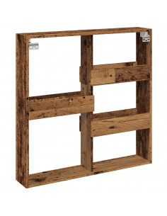 Mobile a Parete Legno Antico 80x15x80 cm in Legno Multistrato