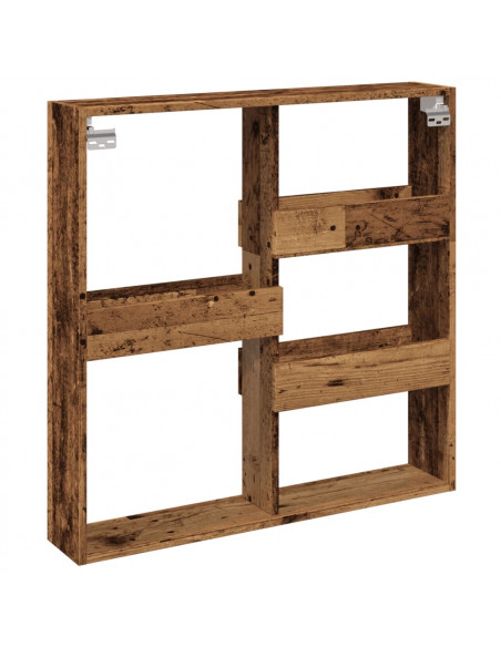 Mobile a Parete Legno Antico 80x15x80 cm in Legno Multistrato