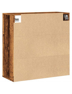 Mobile a Parete Legno Antico 80x33x80 cm in Legno Multistrato