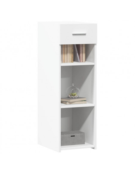 Credenza Bianca 30x42,5x93 cm in Legno Multistrato