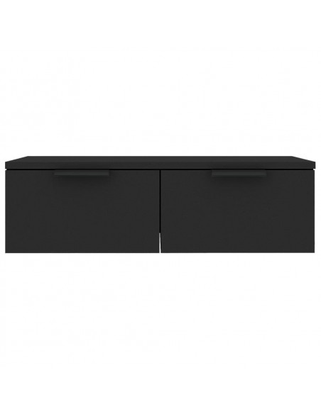 Mobile a Parete Nero 68x30x20 cm in Legno Multistrato