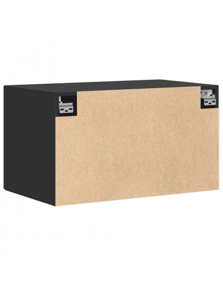 Mobile a Parete Nero 70x42,5x40 cm in Legno Multistrato