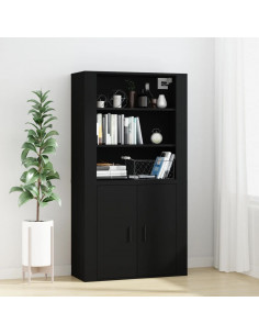 Mobile a Parete Nero 80x33x80 cm in Legno Multistrato