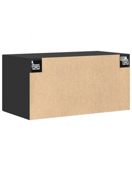 Mobile a Parete Nero 80x42,5x40 cm in Legno Multistrato