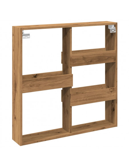 Mobile a Parete Rovere Artigianale 80x15x80cm Legno Multistrato