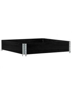 Fioriera da Giardino Nera 100x100 cm in Legno Massello di Pino 2