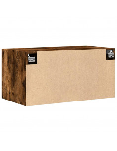 Mobile a Parete Rovere Fumo 80x42,5x40 cm in Legno Multistrato