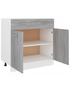 Mobile con Cassetto Grigio Sonoma 80x46x81,5 Legno Multistrato