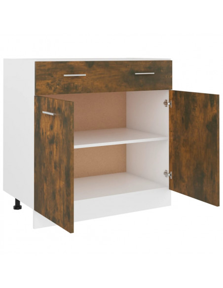 Mobile con Cassetto Rovere Fumo 80x46x81,5 cm Legno Multistrato