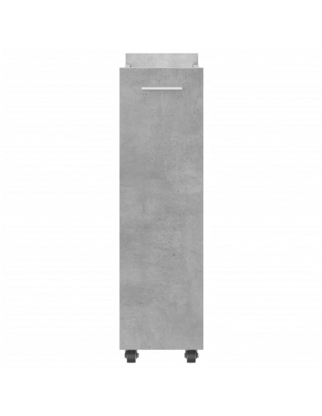Mobile con Ruote Grigio Cemento 60x22x79cm in Legno Multistrato