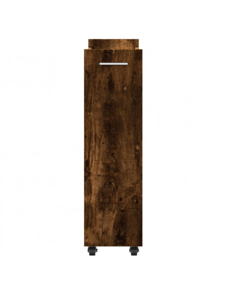 Mobile con Ruote Rovere Fumo 60x22x79 cm in Legno Multistrato