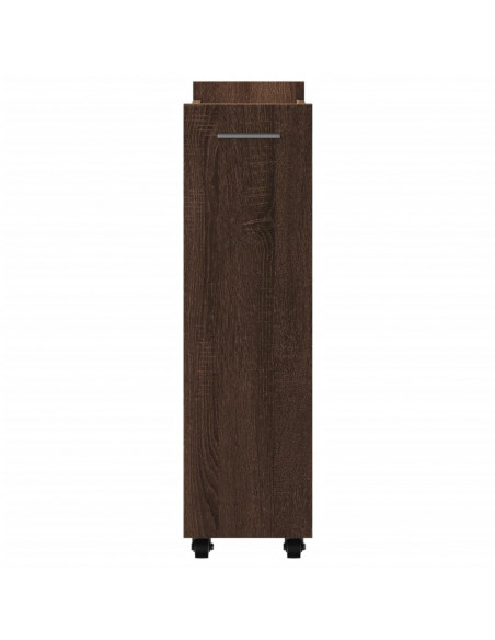 Mobile con Ruote Rovere Marrone 60x22x79cm in Legno Multistrato