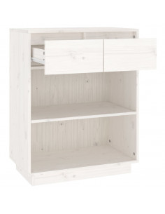 Mobile Consolle Bianco 60x34x75 cm in Legno Massello di Pino