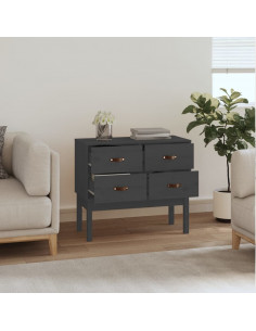 Mobile Consolle Grigia 90x40x78 cm in Legno Massello di Pino