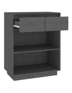 Mobile Consolle Grigio 60x34x75 cm in Legno Massello di Pino