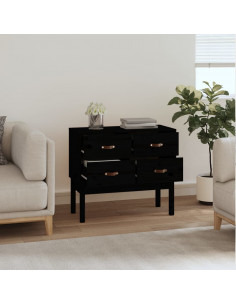 Mobile Consolle Nera 90x40x78 cm in Legno Massello di Pino