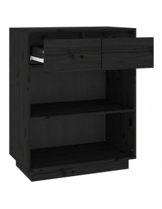 Mobile Consolle Nero 60x34x75 cm in Legno Massello di Pino