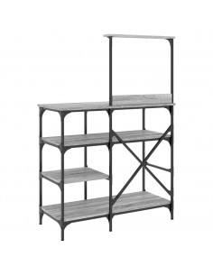 Mobile Cucina Grigio Sonoma 90x40x132 cm Multistrato e Metallo